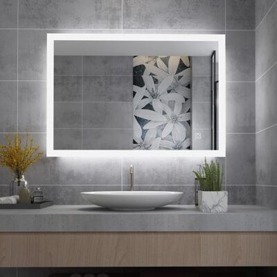Miqu - Led Badspiegel 60 X 50 Cm Badezimmerspiegel Mit Beleuchtung Kaltweiß Dimmbar Lichtspiegel Wandspiegel Mit Touch Rechteckig A++ Miqu - Led Badspiegel 60 X 50 Cm Badezimmerspiegel Mit Beleuchtung Kaltweiß Dimmbar Lichtspiegel Wandspiegel Mit Touch Rechteckig A++