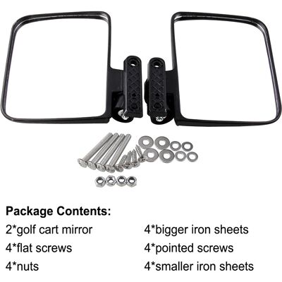 HEAT Universelle, Klappbare Seitenspiegel Für Golfcarts, Verstellbare Spiegel, 2er-pack, Trolley-kompatibel HEAT Universelle, Klappbare Seitenspiegel Für Golfcarts, Verstellbare Spiegel, 2er-pack, Trolley-kompatibel