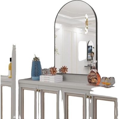 OEM Spiegel, Bogenform, Wandmontage, Schwarz OEM Spiegel, Bogenform, Wandmontage, Schwarz