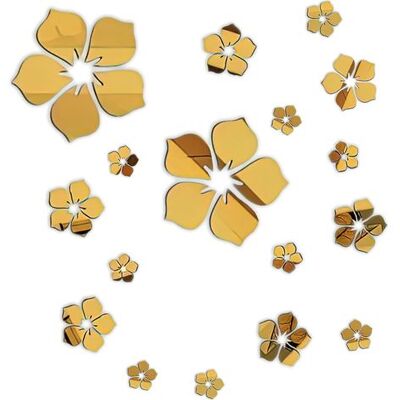 ENLENK Abnehmbarer 3d-acryl-spiegel Mit Blumenmotiv Zum Selbstkleben, Wanddekoration Für Wohnzimmer, Schlafzimmer Und Badezimmer, Gold ENLENK Abnehmbarer 3d-acryl-spiegel Mit Blumenmotiv Zum Selbstkleben, Wanddekoration Für Wohnzimmer, Schlafzimmer Und Badezimmer, Gold