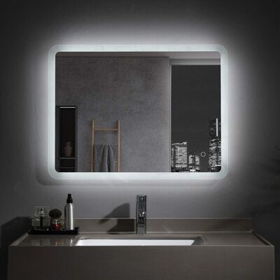 Miqu - Badspiegel 100 X 60 Cm Mit Beleuchtung Led Rechteckig Badezimmer Wandspiegel Antibeschlage Lichtspiegel Mit Touchschalter Ip44 Kaltweissen Mia Miqu - Badspiegel 100 X 60 Cm Mit Beleuchtung Led Rechteckig Badezimmer Wandspiegel Antibeschlage Lichtspiegel Mit Touchschalter Ip44 Kaltweissen Mia