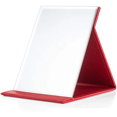 Minkurow Kunstleder Klapptisch Spiegel Tischspiegel Transparent Standspiegel Kompakter Reisespiegel (rot) Minkurow Kunstleder Klapptisch Spiegel Tischspiegel Transparent Standspiegel Kompakter Reisespiegel (rot)