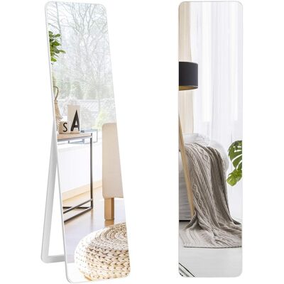 Costway - 2 In 1 Ganzkörperspiegel, Stehend/ Wandmontage, Mit Holzrahmen, Standspiegel Und Wandspiegel, 37 X 160cm, Für Schlafzimmer, Wohnzimmer Und Eingangsbereich Costway - 2 In 1 Ganzkörperspiegel, Stehend/ Wandmontage, Mit Holzrahmen, Standspiegel Und Wandspiegel, 37 X 160cm, Für Schlafzimmer, Wohnzimmer Und Eingangsbereich