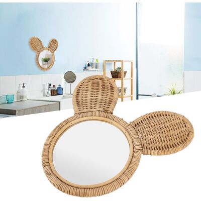 JUTE Schminkspiegel Im Europäischen Rattanstil, Origineller Dekospiegel Für Hotelzimmer, Schlafzimmer, Wandspiegel Im Eingangsbereich JUTE Schminkspiegel Im Europäischen Rattanstil, Origineller Dekospiegel Für Hotelzimmer, Schlafzimmer, Wandspiegel Im Eingangsbereich