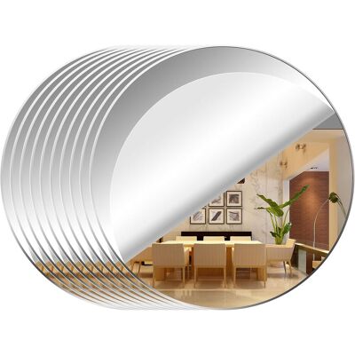 IOOMVOL Set Mit 10 Flexiblen Acryl-wandaufklebern, Dekorativer Spiegel, Rund, Für Badezimmer, Wohnzimmer, Schlafzimmer (15 Cm Durchmesser) IOOMVOL Set Mit 10 Flexiblen Acryl-wandaufklebern, Dekorativer Spiegel, Rund, Für Badezimmer, Wohnzimmer, Schlafzimmer (15 Cm Durchmesser)