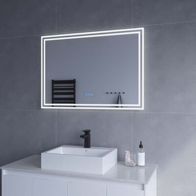Led Spiegel Mit Beleuchtung Für Badezimmer 100x70cm Essens Typ C Touch Sensor Dimmbar Spiegelheizung Kaltweiß 6400k Warmweiß 3000k Aquabatos Led Spiegel Mit Beleuchtung Für Badezimmer 100x70cm Essens Typ C Touch Sensor Dimmbar Spiegelheizung Kaltweiß 6400k Warmweiß 3000k Aquabatos