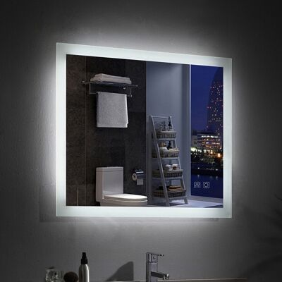 MIQU Badspiegel 80 X 60 Cm Mit Beleuchtung Led Rechteckig Badezimmer Wandspiegel Antibeschlage Lichtspiegel Mit Touchschalter Ip44 Kaltweissen Mib MIQU Badspiegel 80 X 60 Cm Mit Beleuchtung Led Rechteckig Badezimmer Wandspiegel Antibeschlage Lichtspiegel Mit Touchschalter Ip44 Kaltweissen Mib