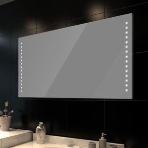 BONNEVIE Badspiegel,Wandspiegel mit LED-Leuchten 100×60 cm vidaXL