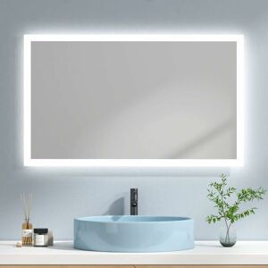 Badspiegel mit Beleuchtung led Wandspiegel (100x60cm, Warmweißes Licht) - Emke