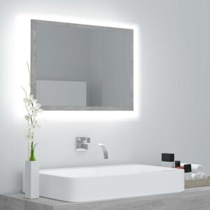 BONNEVIE LED-Badspiegel Betongrau 60x8,5x37 cm Acryl vidaXL317602