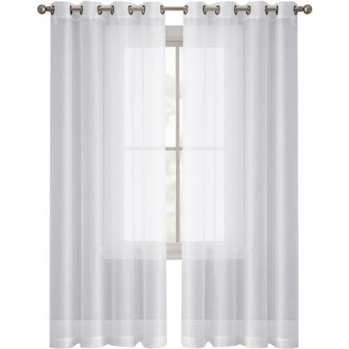 YOZHIQU Set aus 2 transparenten Gardinen, Schlafzimmergardinen 140x260 cm, weiße Verdunkelungsgardine, leichte und atmungsaktive Gardinen, geeignet für die