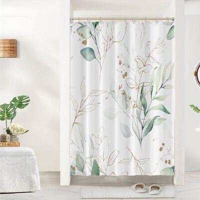 OEM Schimmelresistenter Duschvorhang 120 X 180 Cm Aquarelldruck Mit Pflanzenblättern Waschbar Wasserdicht Kleiner Badezimmervorhang Mit Haken Modell 66 OEM Schimmelresistenter Duschvorhang 120 X 180 Cm Aquarelldruck Mit Pflanzenblättern Waschbar Wasserdicht Kleiner Badezimmervorhang Mit Haken Modell 66