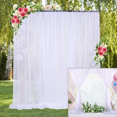 JUTE Dekorativer Vorhang Für Hochzeiten, Halbtransparenter Netzvorhang Für Schlafzimmer Oder Außenbereich - Fertig Zum Aufhängen, Weißer Vorhang Mit Den Maßen 1,5 X 3 M. JUTE Dekorativer Vorhang Für Hochzeiten, Halbtransparenter Netzvorhang Für Schlafzimmer Oder Außenbereich - Fertig Zum Aufhängen, Weißer Vorhang Mit Den Maßen 1,5 X 3 M.