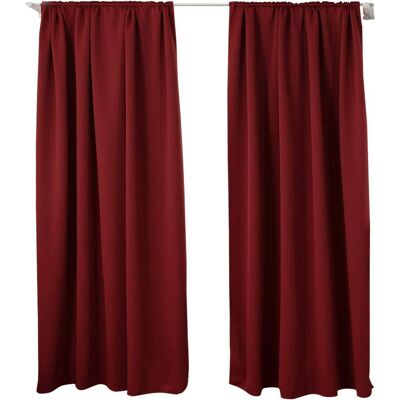 2er Set Gardine Blickdicht 250 G/m² Mit Kräuselband Bordeaux 135x175 Cm - Woltu 2er Set Gardine Blickdicht 250 G/m² Mit Kräuselband Bordeaux 135x175 Cm - Woltu