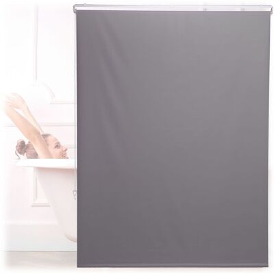 Duschrollo, 120x240 Cm, Seilzugrollo Für Dusche & Badewanne, Decke & Fenster, Badrollo Wasserabweisend, Grau - Relaxdays Duschrollo, 120x240 Cm, Seilzugrollo Für Dusche & Badewanne, Decke & Fenster, Badrollo Wasserabweisend, Grau - Relaxdays