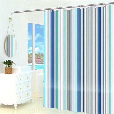 OEM Duschvorhang – 180 X 200 Cm – Romantische Streifen – Polyester – Farbig – Mit Haken – Schimmelresistent – Wasserdicht – Badezimmerdekoration OEM Duschvorhang – 180 X 200 Cm – Romantische Streifen – Polyester – Farbig – Mit Haken – Schimmelresistent – Wasserdicht – Badezimmerdekoration
