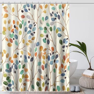 OEM Duschvorhang Badezimmervorhang 180 X 200 Cm Polyester Farbig Buntes Botanisches Muster Schimmelresistent Wasserdicht Waschbar Mit 12 Haken Für OEM Duschvorhang Badezimmervorhang 180 X 200 Cm Polyester Farbig Buntes Botanisches Muster Schimmelresistent Wasserdicht Waschbar Mit 12 Haken Für