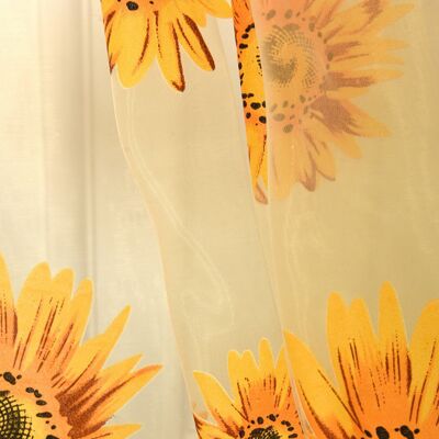 JUTE Neuer Großformatiger Voile-vorhang Mit Sonnenblumenmuster, Erhältlich In Verschiedenen Farben, Gelb, 100 X 200 Mm. JUTE Neuer Großformatiger Voile-vorhang Mit Sonnenblumenmuster, Erhältlich In Verschiedenen Farben, Gelb, 100 X 200 Mm.