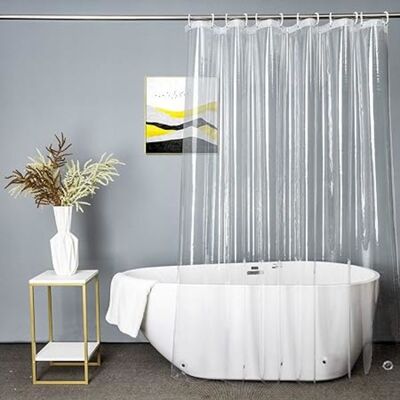 OEM Transparenter Duschvorhang Aus Peva, Umweltfreundlich Und Ungiftig, Wasserdicht Und Schimmelresistent, Hält Die Haut Trocken Und Sauber, Mit Haken, 180 X 200 Cm. OEM Transparenter Duschvorhang Aus Peva, Umweltfreundlich Und Ungiftig, Wasserdicht Und Schimmelresistent, Hält Die Haut Trocken Und Sauber, Mit Haken, 180 X 200 Cm.