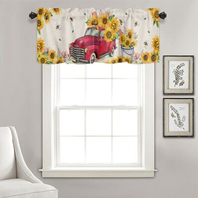 HEAT Kurze Gardinen Mit Sonnenblumenmuster HEAT Kurze Gardinen Mit Sonnenblumenmuster