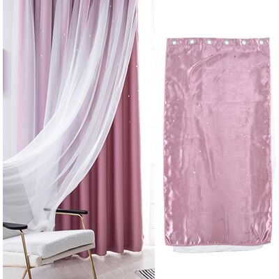 JUTE Transparente, Doppellagige Vorhänge Mit Durchbrochenem Sternenmuster, Perfekt Für Romantische Schlafzimmer Und Wohnzimmer Im Prinzessinnenstil, Trendige, Fertig Zum Aufhängen Bereite, Rosafarbene, Dop JUTE Transparente, Doppellagige Vorhänge Mit Durchbrochenem Sternenmuster, Perfekt Für Romantische Schlafzimmer Und Wohnzimmer Im Prinzessinnenstil, Trendige, Fertig Zum Aufhängen Bereite, Rosafarbene, Dop