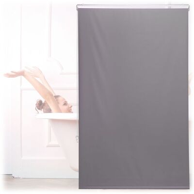 Duschrollo, 100x240 Cm, Seilzugrollo Für Dusche & Badewanne, Decke & Fenster, Badrollo Wasserabweisend, Grau - Relaxdays Duschrollo, 100x240 Cm, Seilzugrollo Für Dusche & Badewanne, Decke & Fenster, Badrollo Wasserabweisend, Grau - Relaxdays