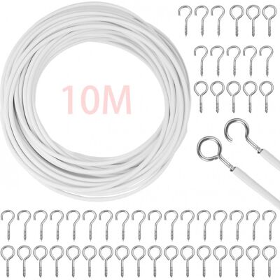 OEM Spiral-gardinenseil – Spannfeder – 10 M – Spiralseil-set – Mit Befestigungsmaterial/zubehör – Gardinenseil – Mit Schraubösen Und Haken – Für Gardinenstangen, Gardinen, Duschvorhänge OEM Spiral-gardinenseil – Spannfeder – 10 M – Spiralseil-set – Mit Befestigungsmaterial/zubehör – Gardinenseil – Mit Schraubösen Und Haken – Für Gardinenstangen, Gardinen, Duschvorhänge