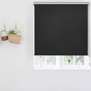 SWANEW Rollo Verdunkelungsrollo ohne Bohren Vorhänge Seitenzugrollo,Schwarz,60x160cm