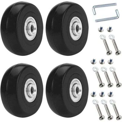 OEM Set Mit 4 Universal-kofferrollen 50x18mm Gummi- Und Metall-ersatzrollen Für Gepäck, Trolleys Und Kinderwagen OEM Set Mit 4 Universal-kofferrollen 50x18mm Gummi- Und Metall-ersatzrollen Für Gepäck, Trolleys Und Kinderwagen