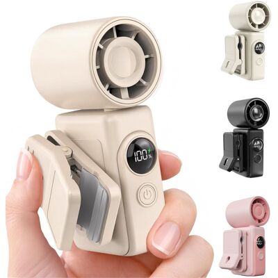 OEM 2-in-1-tragbarer Ventilator Mit Clip – 9 Cm – 13.500 U/min Turbo – Handventilator – Lcd-display – Für Kinderwagen, Schreibtisch, Reisen, Spaziergänge – Beige OEM 2-in-1-tragbarer Ventilator Mit Clip – 9 Cm – 13.500 U/min Turbo – Handventilator – Lcd-display – Für Kinderwagen, Schreibtisch, Reisen, Spaziergänge – Beige