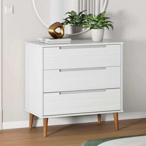Vidaxl Drawer Cabinet "molde" White 80x40x80 Cm Solid Wood Pine Vidaxl Drawer Cabinet "molde" White 80x40x80 Cm Solid Wood Pine