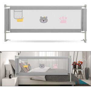 Bettgitter Bettschutzgitter Höhenverstellbar Kinderbettgitter 150 x 98 cm Gitter Kinderbett Fallschutz Bett Darkgray - Grau - Vingo