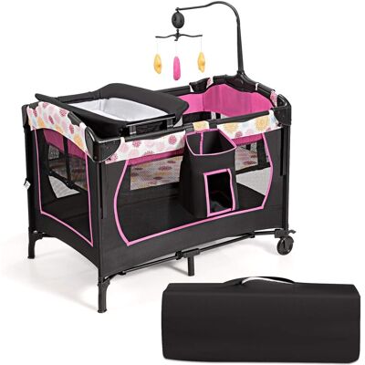 Costway 3-in-1 Baby Spielplatz - Co-Sleeping, Wickeltisch & Aktivitätsbereich Costway 3-in-1 Baby Spielplatz - Co-Sleeping, Wickeltisch & Aktivitätsbereich