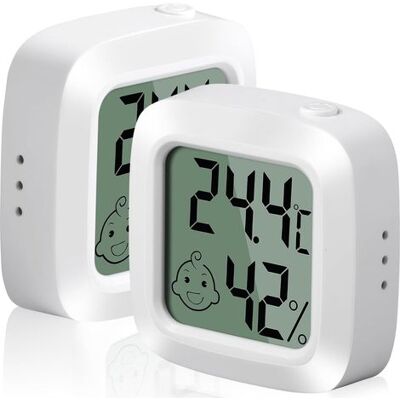 OEM 2-teiliges Kleines, Hochpräzises Digitales Thermometer-hygrometer Für Den Innenbereich Mit Komfortstufenanzeige Für Büro, Babyzimmer, Ankleidezimmer OEM 2-teiliges Kleines, Hochpräzises Digitales Thermometer-hygrometer Für Den Innenbereich Mit Komfortstufenanzeige Für Büro, Babyzimmer, Ankleidezimmer