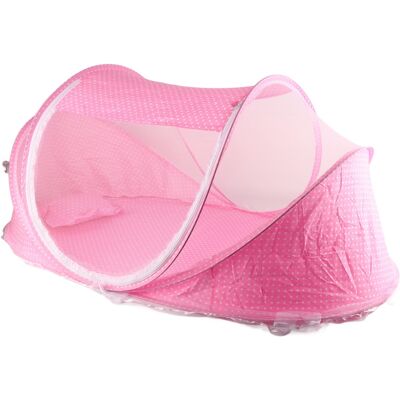 HEAT Tragbares, Faltbares, Insektendichtes Moskitonetz-kinderbettzelt Mit Kissen Für Babys Und Kleinkinder, Rosa HEAT Tragbares, Faltbares, Insektendichtes Moskitonetz-kinderbettzelt Mit Kissen Für Babys Und Kleinkinder, Rosa