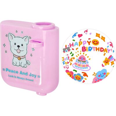 HEAT Mini-geburtstagsprojektor, Tragbare Projektionslampe Für Kinder, Rund, 3-teilig, Rosa HEAT Mini-geburtstagsprojektor, Tragbare Projektionslampe Für Kinder, Rund, 3-teilig, Rosa