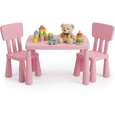 Relaxdays Kindersitzgruppe, 1 Kindertisch, 2 Stühle, Abwischbar, Leichter Kunststoff, Sitzecke Für Kinderzimmer, Rosa Relaxdays Kindersitzgruppe, 1 Kindertisch, 2 Stühle, Abwischbar, Leichter Kunststoff, Sitzecke Für Kinderzimmer, Rosa