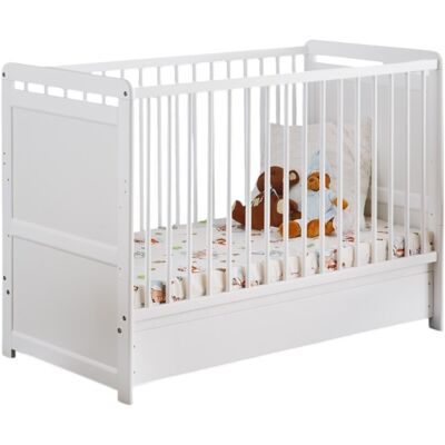 GUIZMO - Lit GUIZMO - Weiß matt - Höhenverstellbar mit Schublade und Matratze - Baby bed GUIZMO - Lit GUIZMO - Weiß matt - Höhenverstellbar mit Schublade und Matratze - Baby bed