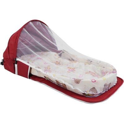 HEAT Multifunktionales, Faltbares Babybett, Moskitosicher, Tragbar, Mit Spielzeug Und Rotem Moskitonetz HEAT Multifunktionales, Faltbares Babybett, Moskitosicher, Tragbar, Mit Spielzeug Und Rotem Moskitonetz