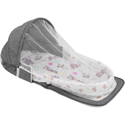 HEAT Tragbares Und Multifunktionales Falt-babybett Mit Moskitonetz, Inklusive Spielzeug, Grau HEAT Tragbares Und Multifunktionales Falt-babybett Mit Moskitonetz, Inklusive Spielzeug, Grau