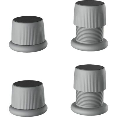 TRUVO Set Mit 4 Verstellbaren, Rutschfesten Möbelfüßen Für Möbel, Betten, Sofas, Tische Und Stühle, Höhenverstellbar Von 4,1 Bis 6,3 Cm, Grau TRUVO Set Mit 4 Verstellbaren, Rutschfesten Möbelfüßen Für Möbel, Betten, Sofas, Tische Und Stühle, Höhenverstellbar Von 4,1 Bis 6,3 Cm, Grau