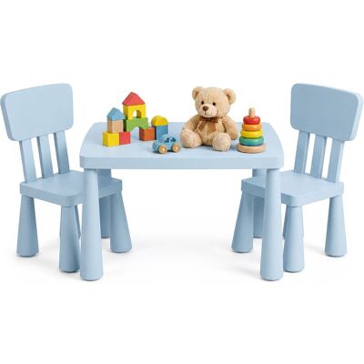 Relaxdays Kindersitzgruppe, 1 Kindertisch, 2 Stühle, Abwischbar, Leichter Kunststoff, Sitzecke Für Kinderzimmer, Blau Relaxdays Kindersitzgruppe, 1 Kindertisch, 2 Stühle, Abwischbar, Leichter Kunststoff, Sitzecke Für Kinderzimmer, Blau