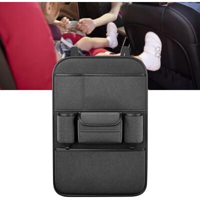 HEAT Große Autositztasche, Multifunktionaler Organizer Zum Einhängen An Der Kopfstütze, Aufbewahrung Für Büro, Kind, Schwarz HEAT Große Autositztasche, Multifunktionaler Organizer Zum Einhängen An Der Kopfstütze, Aufbewahrung Für Büro, Kind, Schwarz