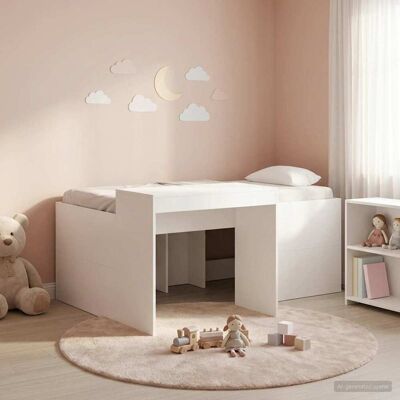 SORRUDER Vidaxl Hochbett Mit Schreibtisch Für Kinder Weiß 80 X 160 Cm SORRUDER Vidaxl Hochbett Mit Schreibtisch Für Kinder Weiß 80 X 160 Cm