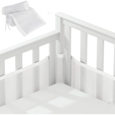 OEM Babybett-nestchen-set 2-teilig Bettumrandung Seitenschutz Stoßfeste Kanten Atmungsaktives Netzgewebe Babysicherheit Kopfschutz 320 X 27 Cm 150 X Weiß OEM Babybett-nestchen-set 2-teilig Bettumrandung Seitenschutz Stoßfeste Kanten Atmungsaktives Netzgewebe Babysicherheit Kopfschutz 320 X 27 Cm 150 X Weiß