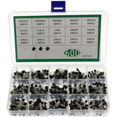 OEM Bausatz Mit 600 To-92-transistoren (15 Typen Und Werte): 2n222, 2n3904, 2n3906, 2n5401, 2n5551, A1015, C1815, C945, S8050, S8550, S9012, S9013, S9014, S9015 Und S9018, Mit Tragbarer Aufbewahrungsbox. OEM Bausatz Mit 600 To-92-transistoren (15 Typen Und Werte): 2n222, 2n3904, 2n3906, 2n5401, 2n5551, A1015, C1815, C945, S8050, S8550, S9012, S9013, S9014, S9015 Und S9018, Mit Tragbarer Aufbewahrungsbox.