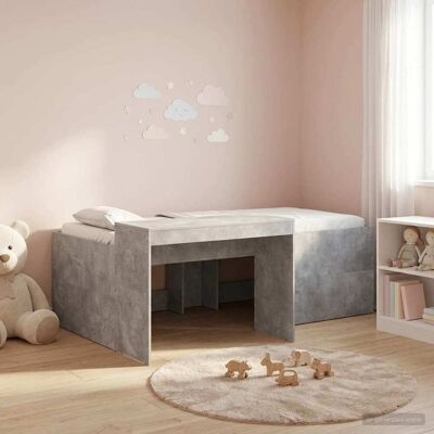 SORRUDER Vidaxl Hochbett Mit Schreibtisch Für Kinder Betongrau 75 X 190 Cm SORRUDER Vidaxl Hochbett Mit Schreibtisch Für Kinder Betongrau 75 X 190 Cm