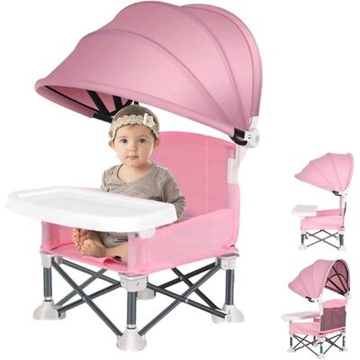OEM Outaro Faltbarer Kindersitz Mit Sonnenschutz Tragbar Und Praktisch Für Drinnen Und Draußen Hochstuhl Für Kleinkinder Ideal Zum Füttern Und Campen Rosa OEM Outaro Faltbarer Kindersitz Mit Sonnenschutz Tragbar Und Praktisch Für Drinnen Und Draußen Hochstuhl Für Kleinkinder Ideal Zum Füttern Und Campen Rosa