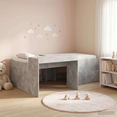 SORRUDER Vidaxl Hochbett Mit Schreibtisch Für Kinder Betongrau Holzwerkstoff SORRUDER Vidaxl Hochbett Mit Schreibtisch Für Kinder Betongrau Holzwerkstoff