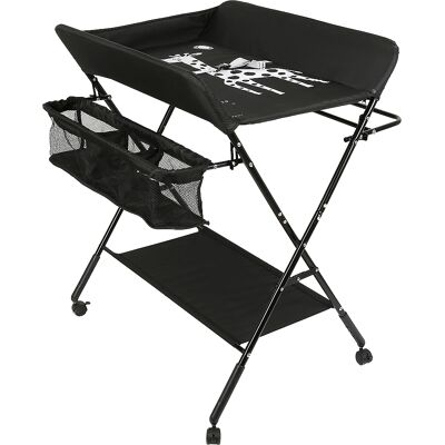 Skecten - Babypflegetisch Wickeltisch Wickelauflage Mulde Kommode Unterlage Wickeln Baby Kind Klappbar Schwarz Skecten - Babypflegetisch Wickeltisch Wickelauflage Mulde Kommode Unterlage Wickeln Baby Kind Klappbar Schwarz